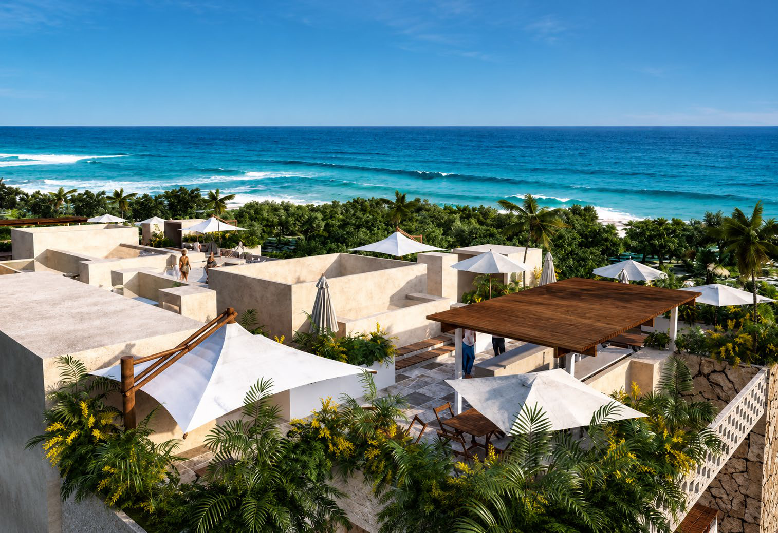 Render de San Benito 24 con vista hacia el mar